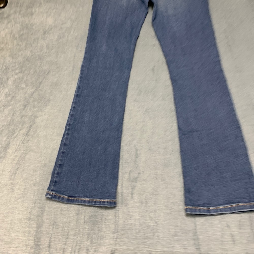 Levi's Regular Rise Flare Jeans Womens 16 Blue Whiskering Denim Cotton Stretch - Picture 3 of 16